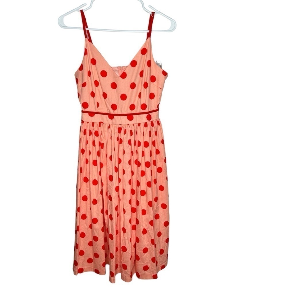 New Lindy Bop Womens Polka Dot Rockabilly Dress Size 4 Orange BNWT